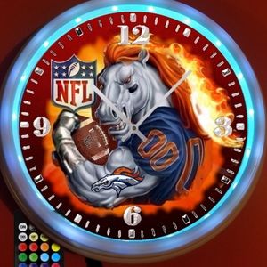Denver Broncos NEW led lights wall clock